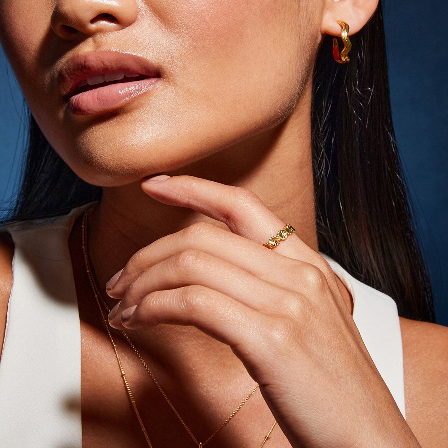 Real Gold Plated Flower Ring Gold-Medium