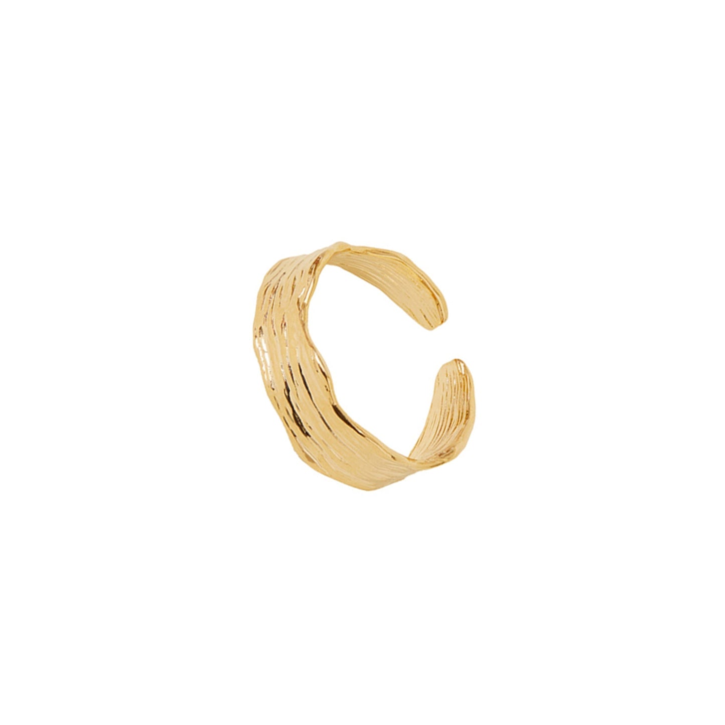 Real Gold Plated Adjustable Molten Ring