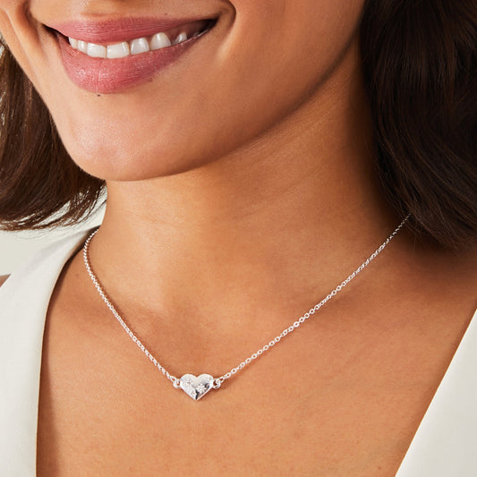 Silver Celestial Heart Pendant Necklace