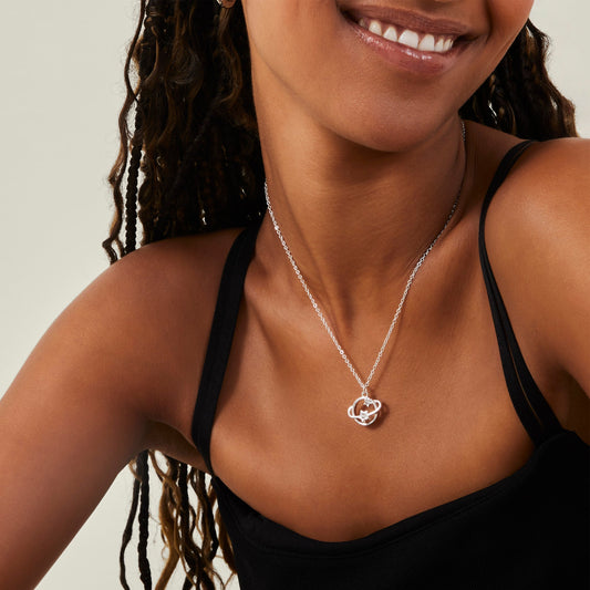 Silver Planet Pendant Necklace