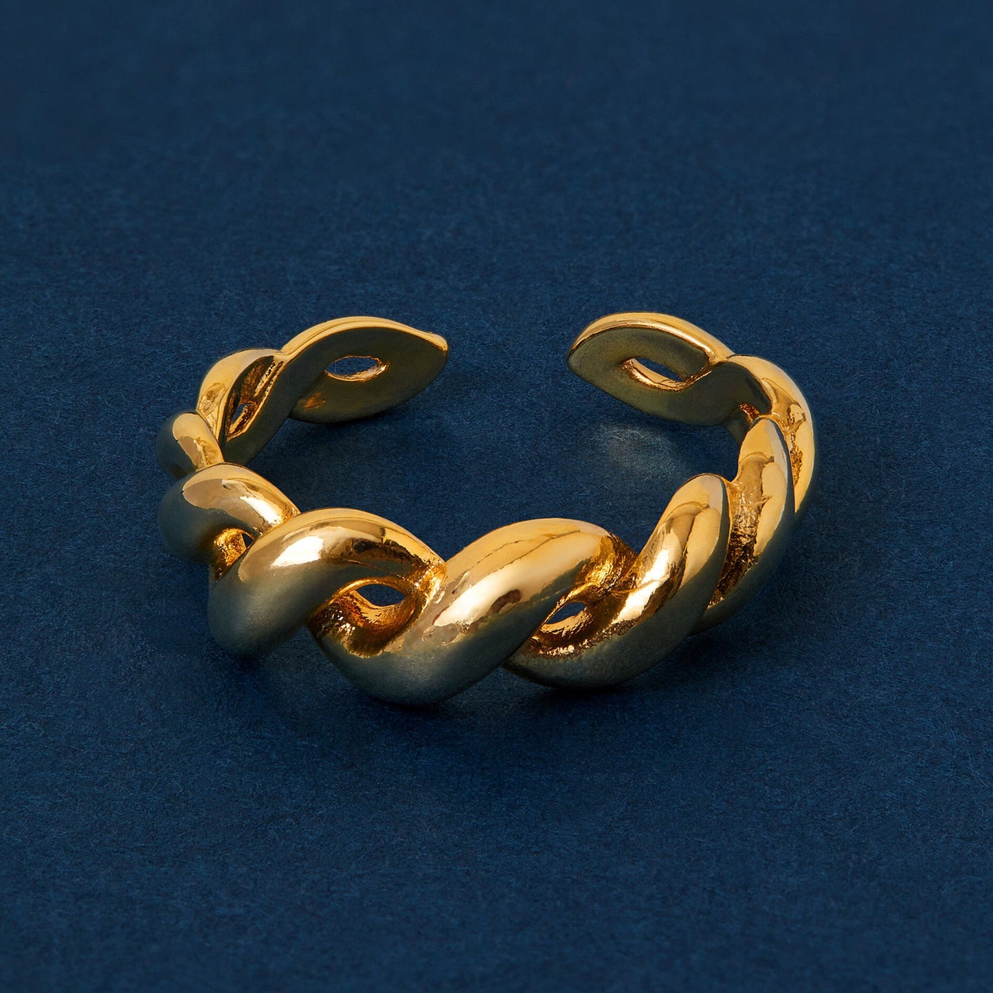 Real Gold Plated Adjustable Braided Ring