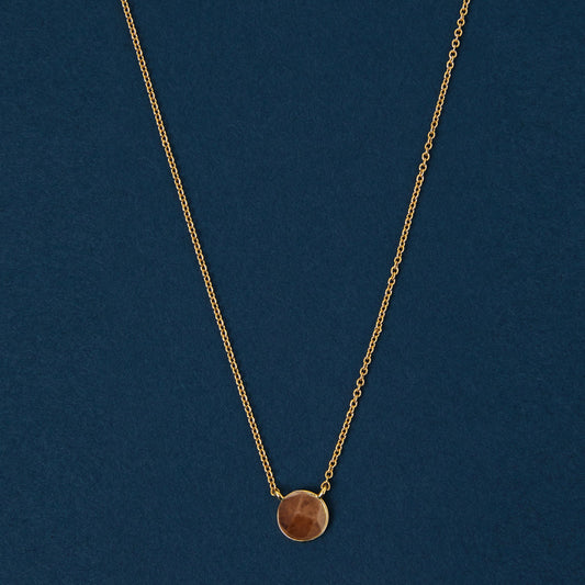 Real Gold Plated Birthstone Pendant Necklace - October