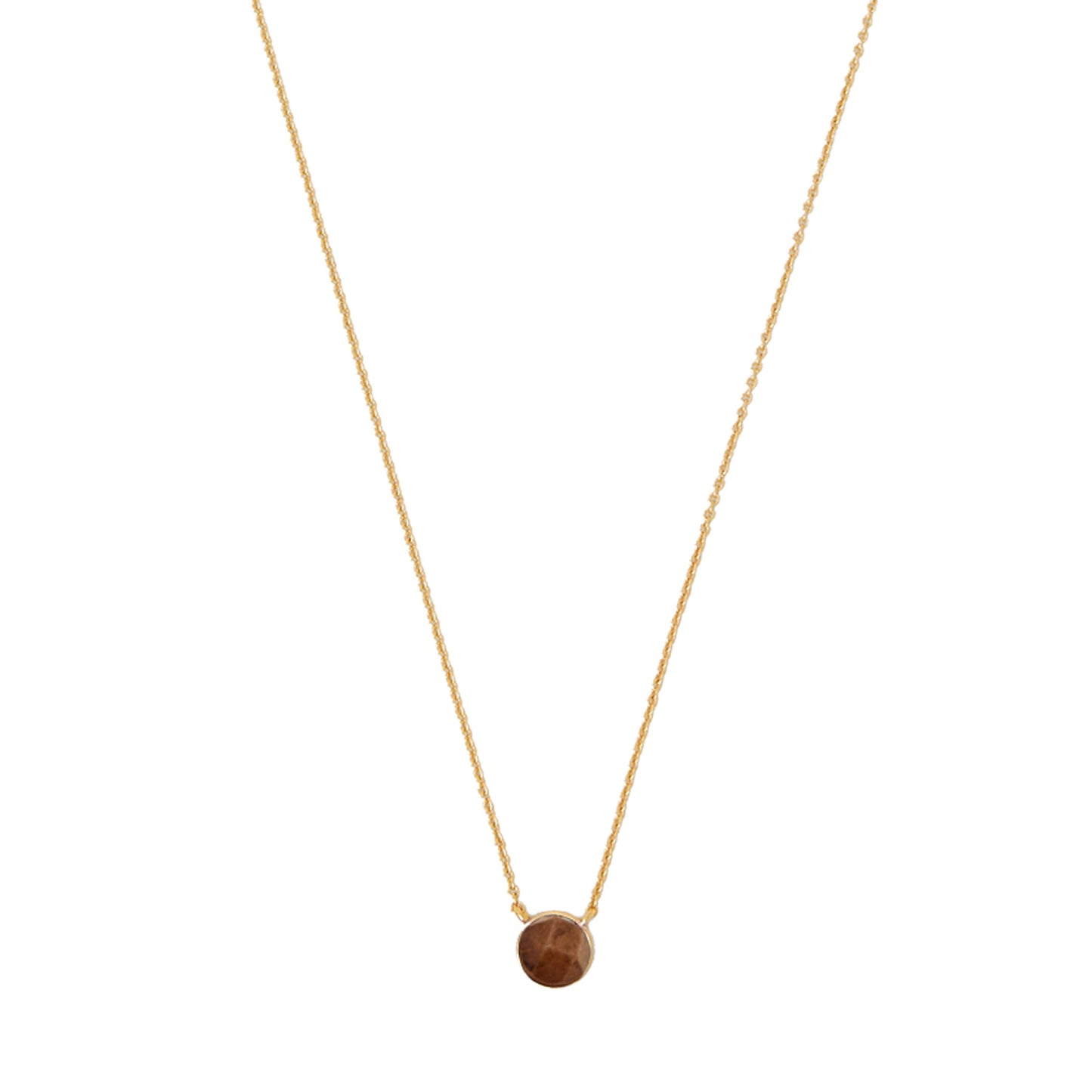 Real Gold Plated Birthstone Pendant Necklace - October