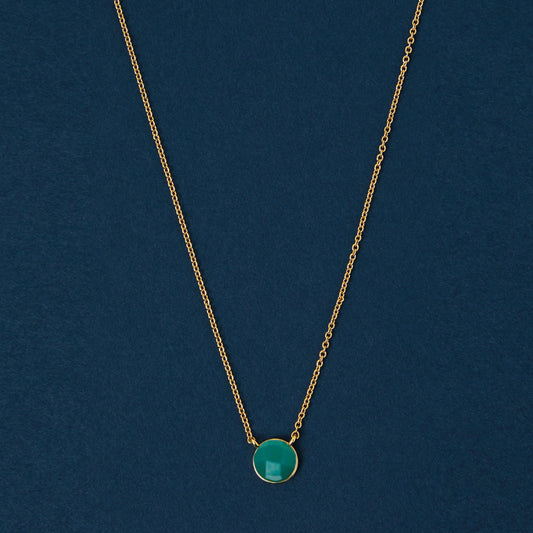 Real Gold Plated Birthstone Pendant Necklace - December