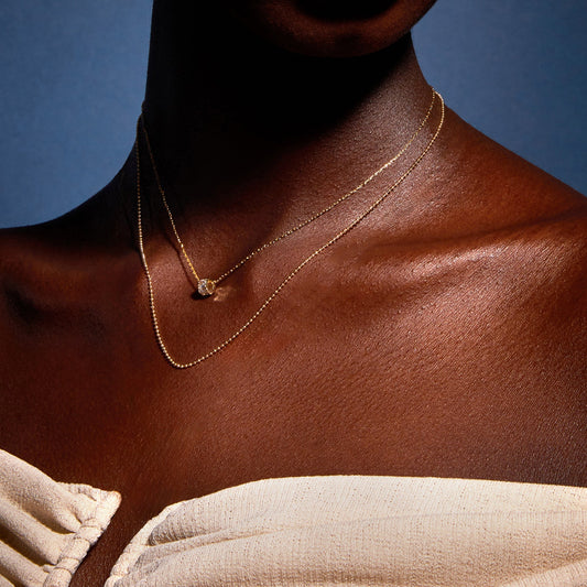 Real Gold Plated Cubic Zirconia Layered Necklace