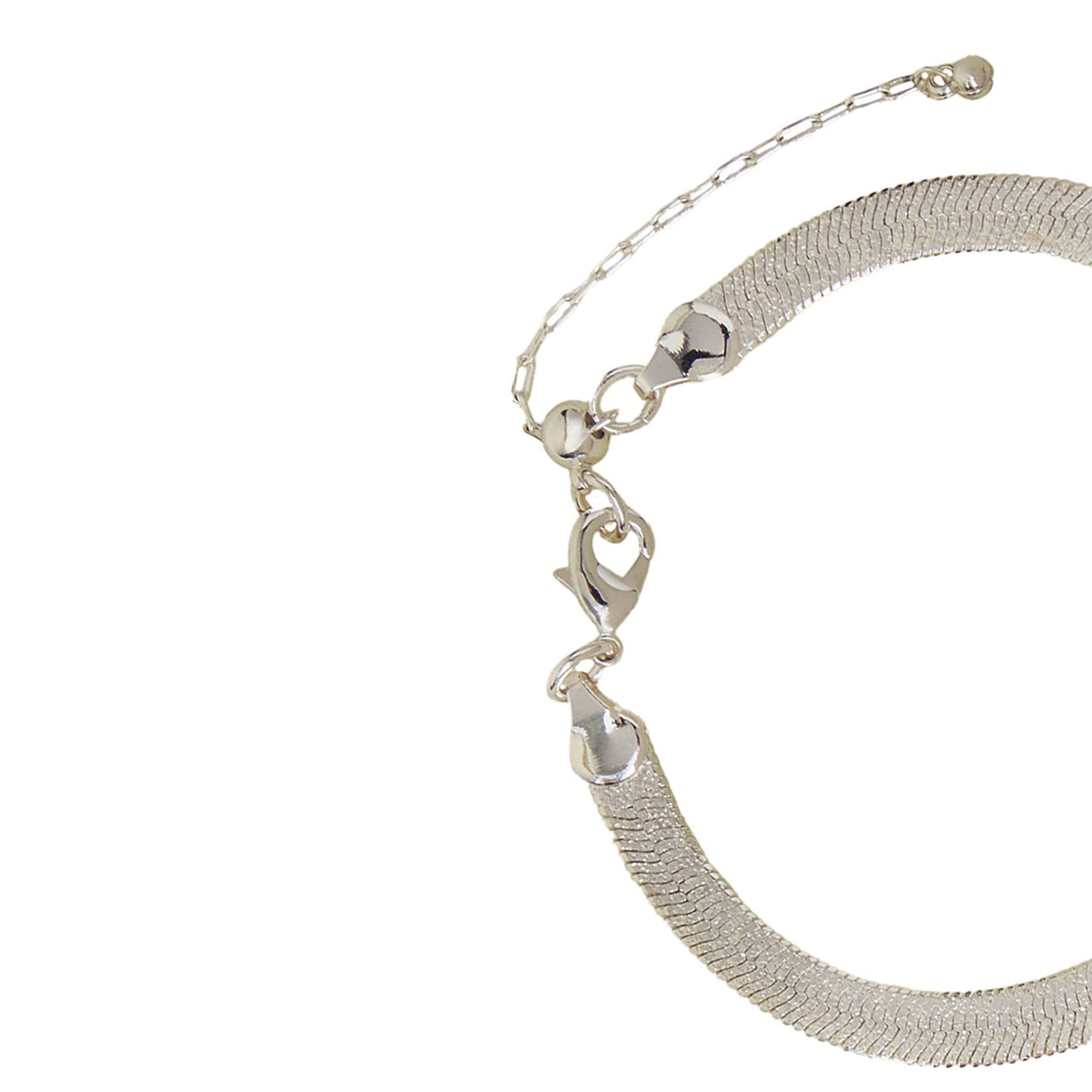 Sterling Silver-Plated Snake Chain Bracelet