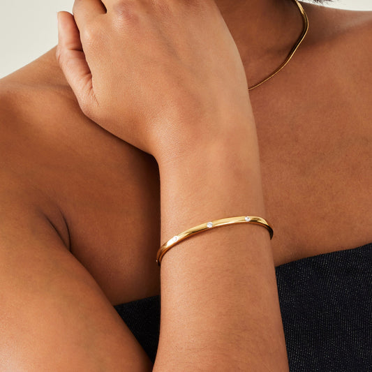 Real Gold Plated Waterproof Bangle