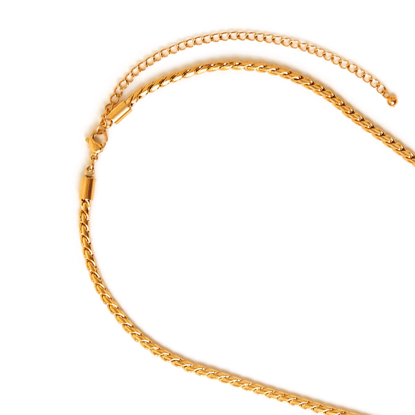 Real Gold Plated Waterproof Twist Chain Necklace