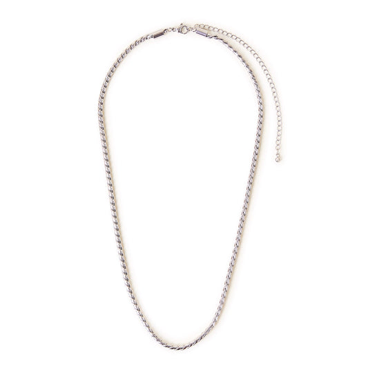 Platinum Plated Waterproof Twist Chain Necklace