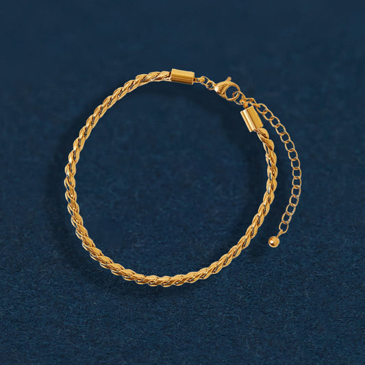 Real Gold Plated Waterproof Snake Chain Bracelet