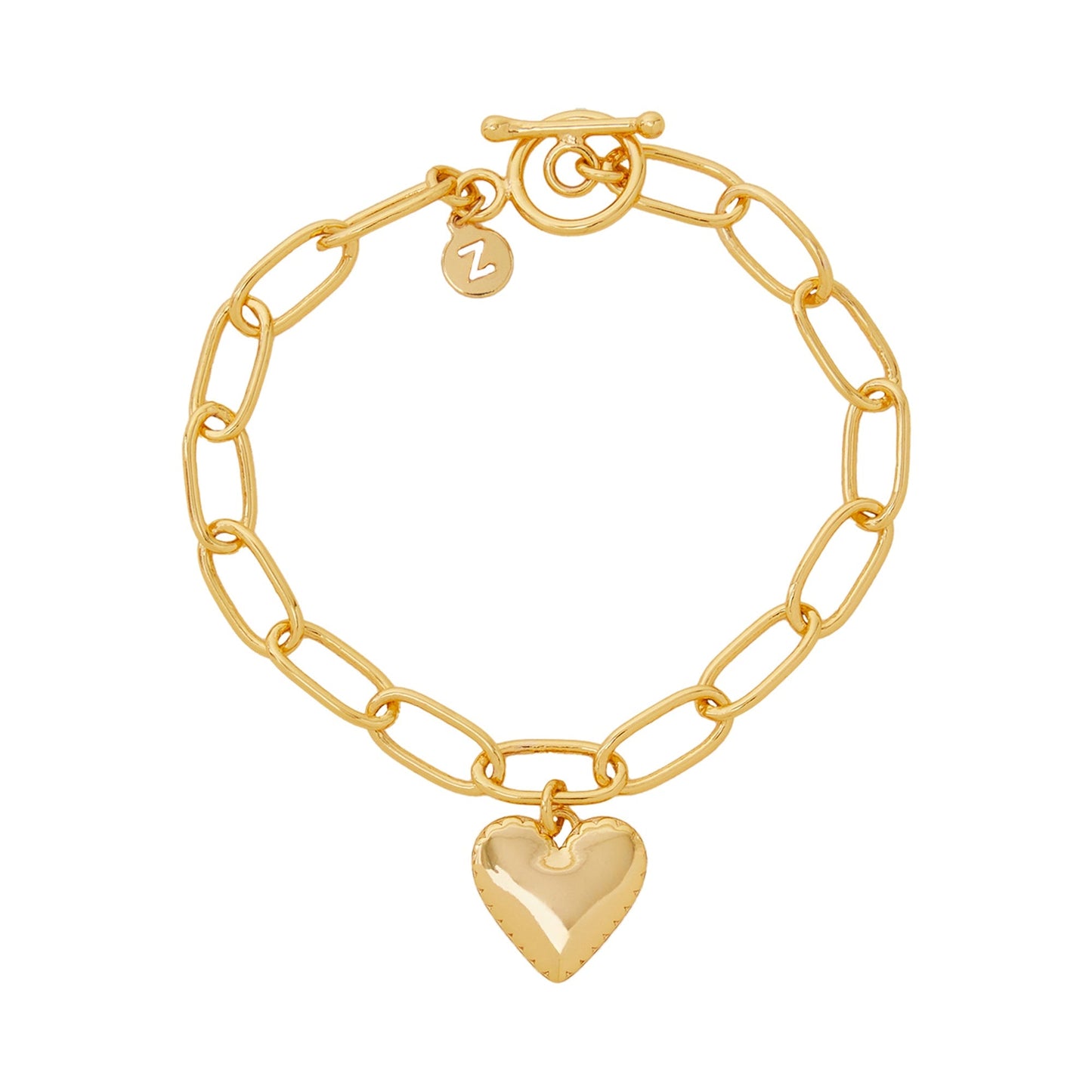 14k Real Gold Plated Heart Chain Bracelet