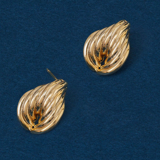 14k Real Gold Plated Tapered Stud