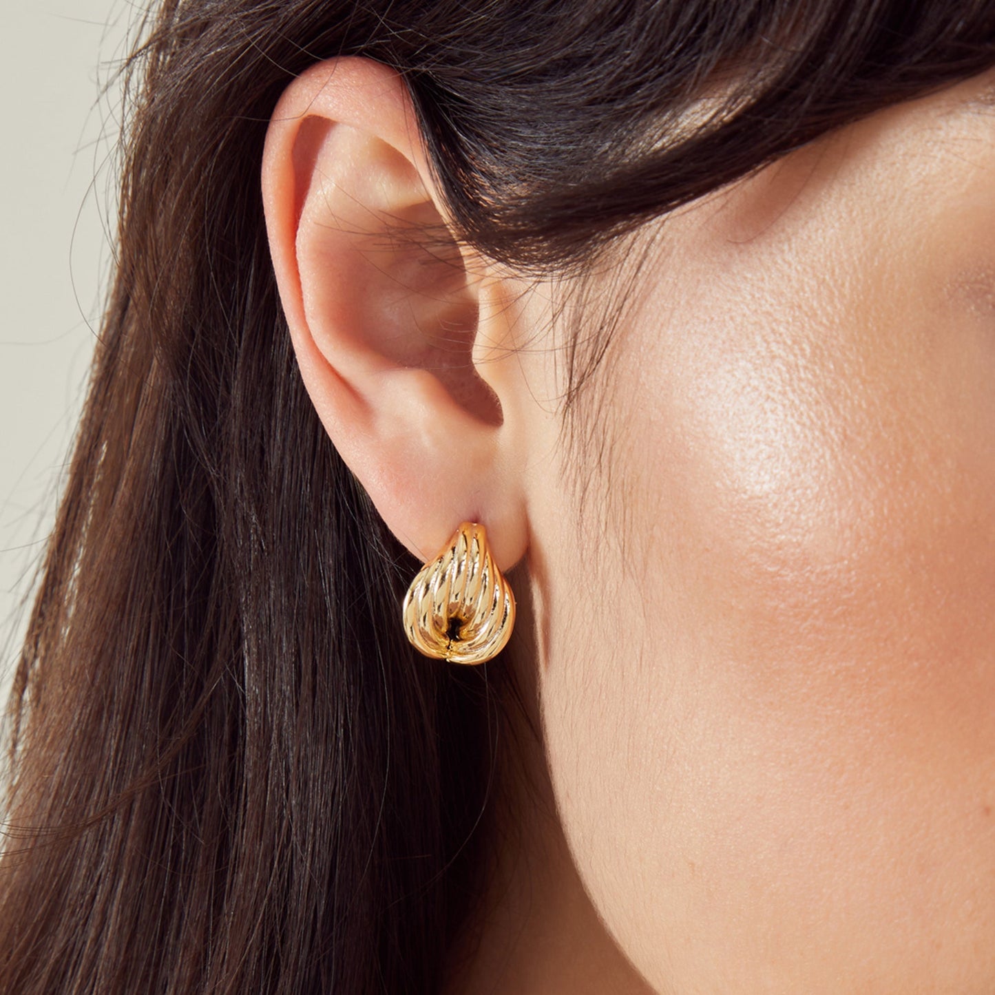 14k Real Gold Plated Tapered Stud
