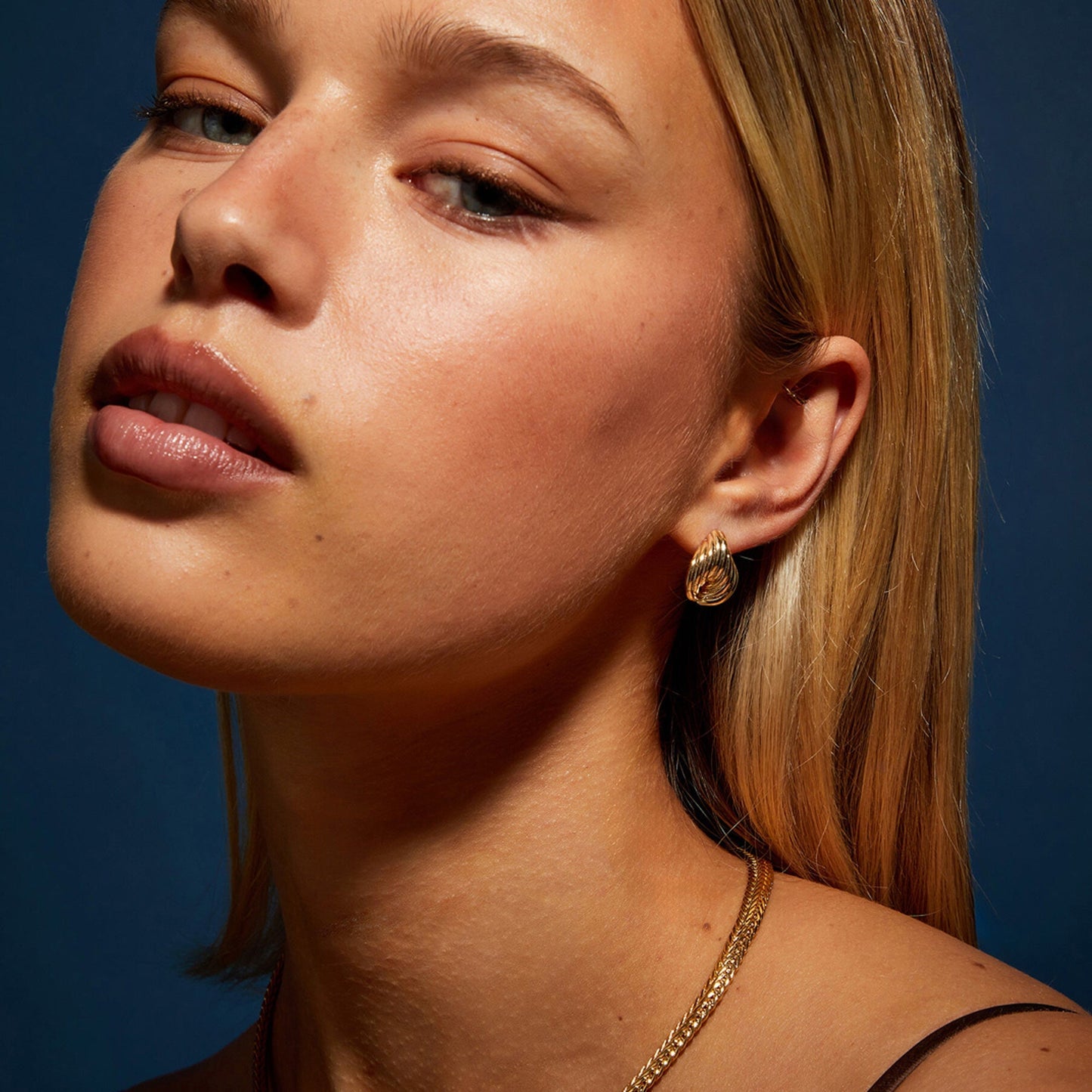 14k Real Gold Plated Tapered Stud