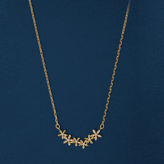 14k Real Gold Plated Flower Climber Necklace