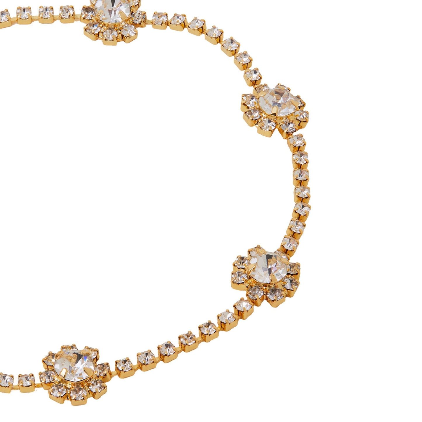 14k Real Gold Plated Cubic Zirconia Daisy Chian Bracelet