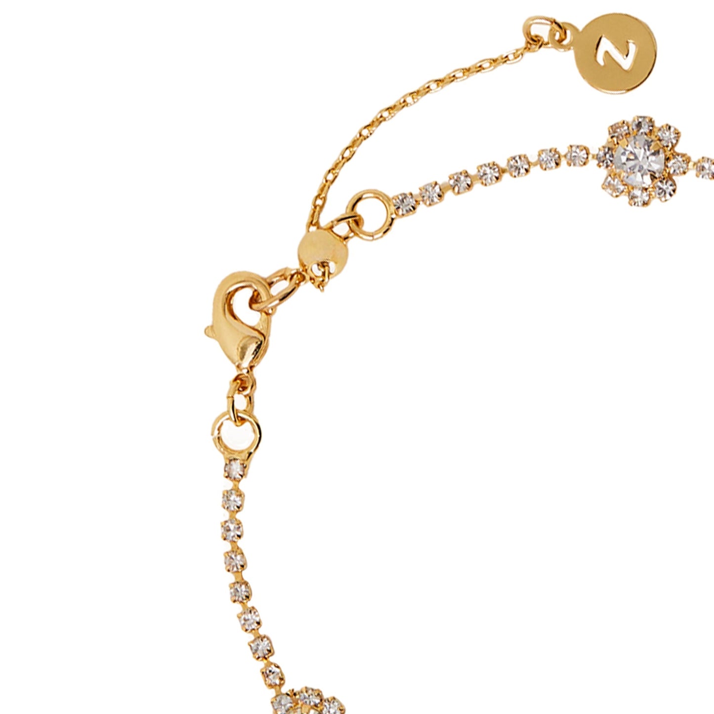14k Real Gold Plated Cubic Zirconia Daisy Chian Bracelet