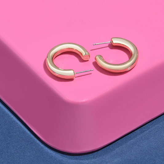 London Women's Gold Small Chunky Hoop Earring