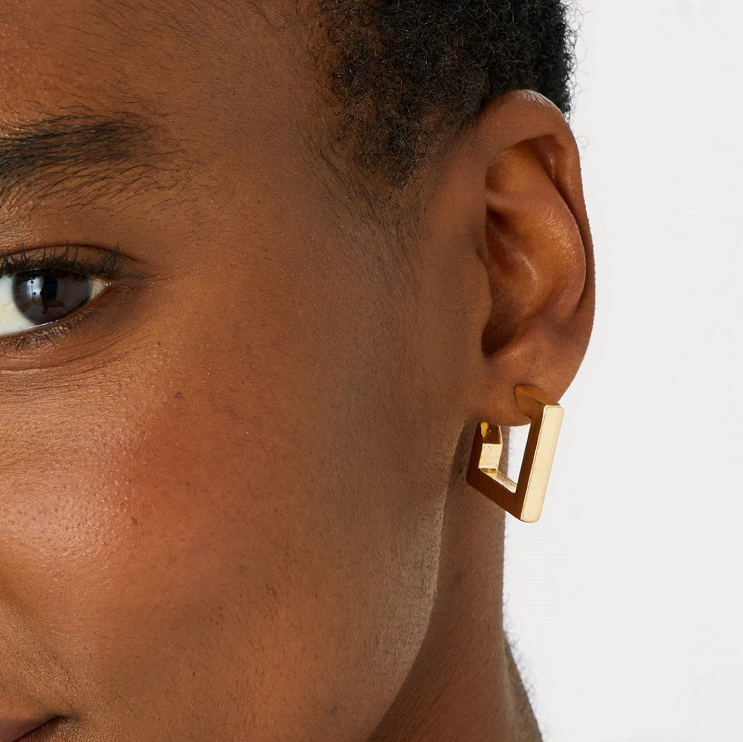 London Women's Gold Reconnected Angular Hoop Earring