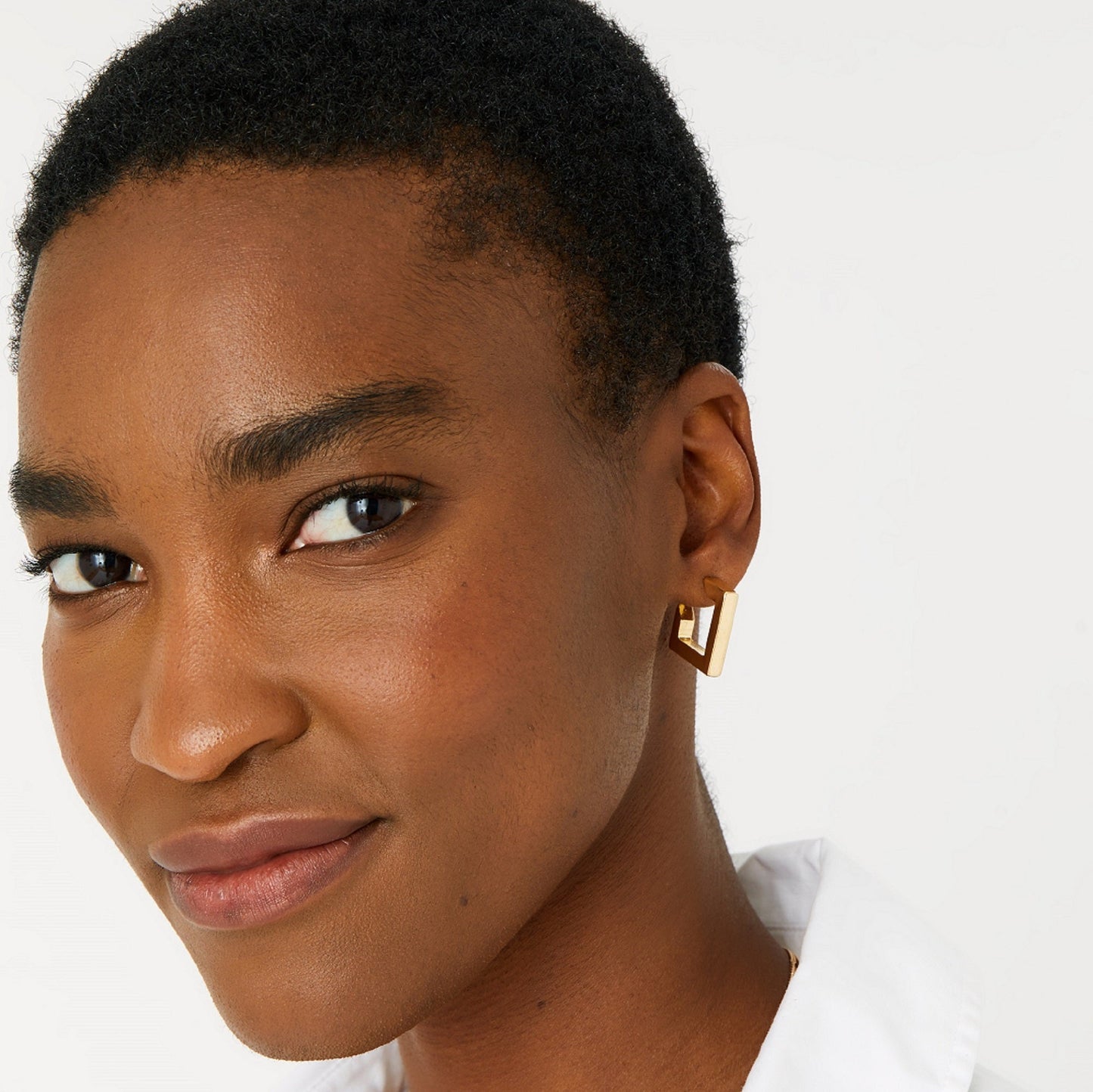 London Women's Gold Reconnected Angular Hoop Earring