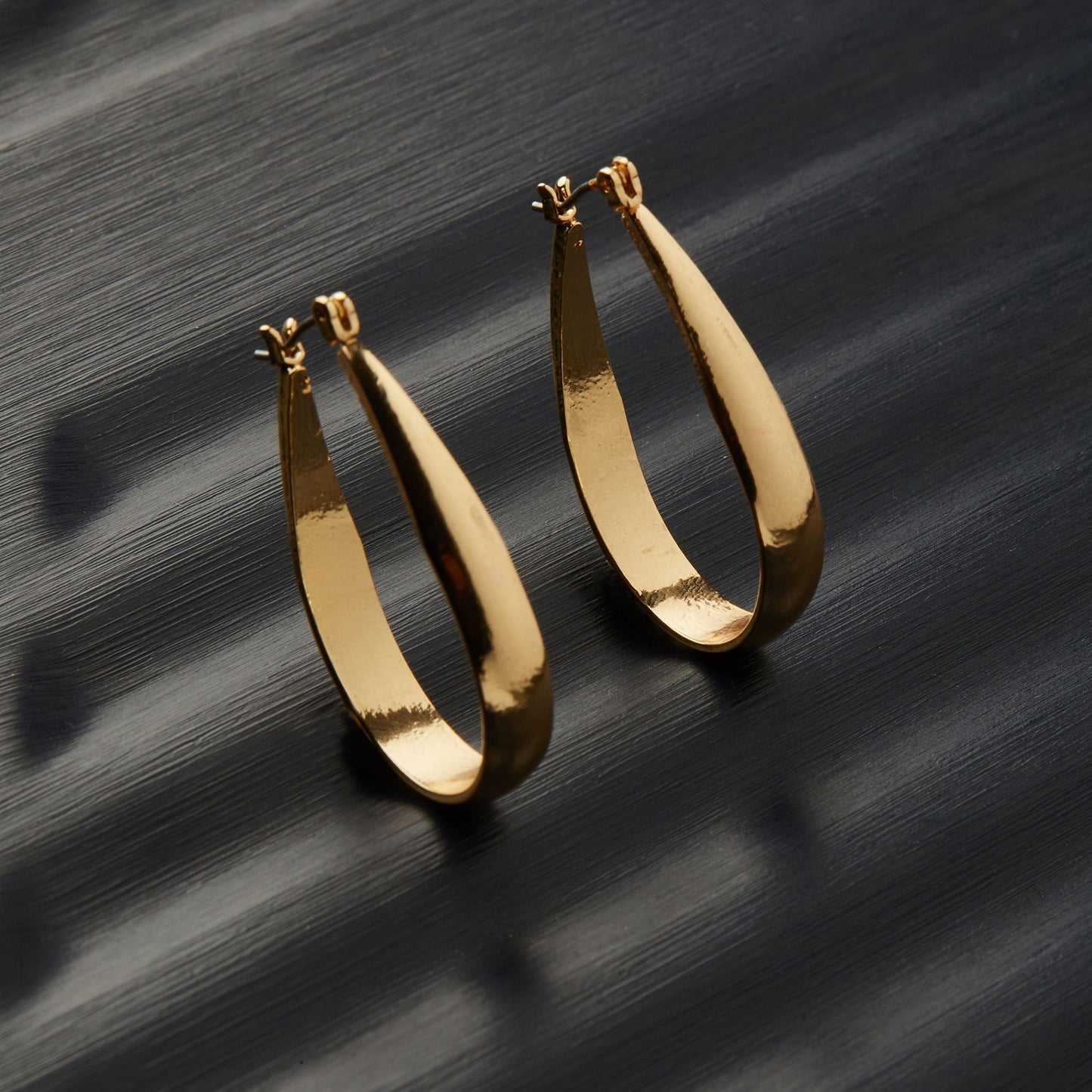 London Women's Gold Berry Blush Oval Long Hoop Earring