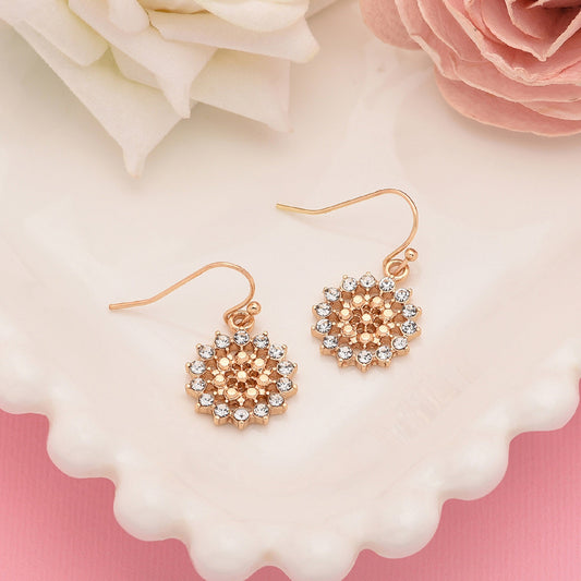 London Women's Gold Startburst Short Drop Earring