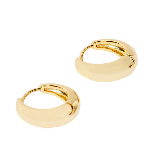 Real Gold Plated Z Basic Chunky Small Hoop For Women