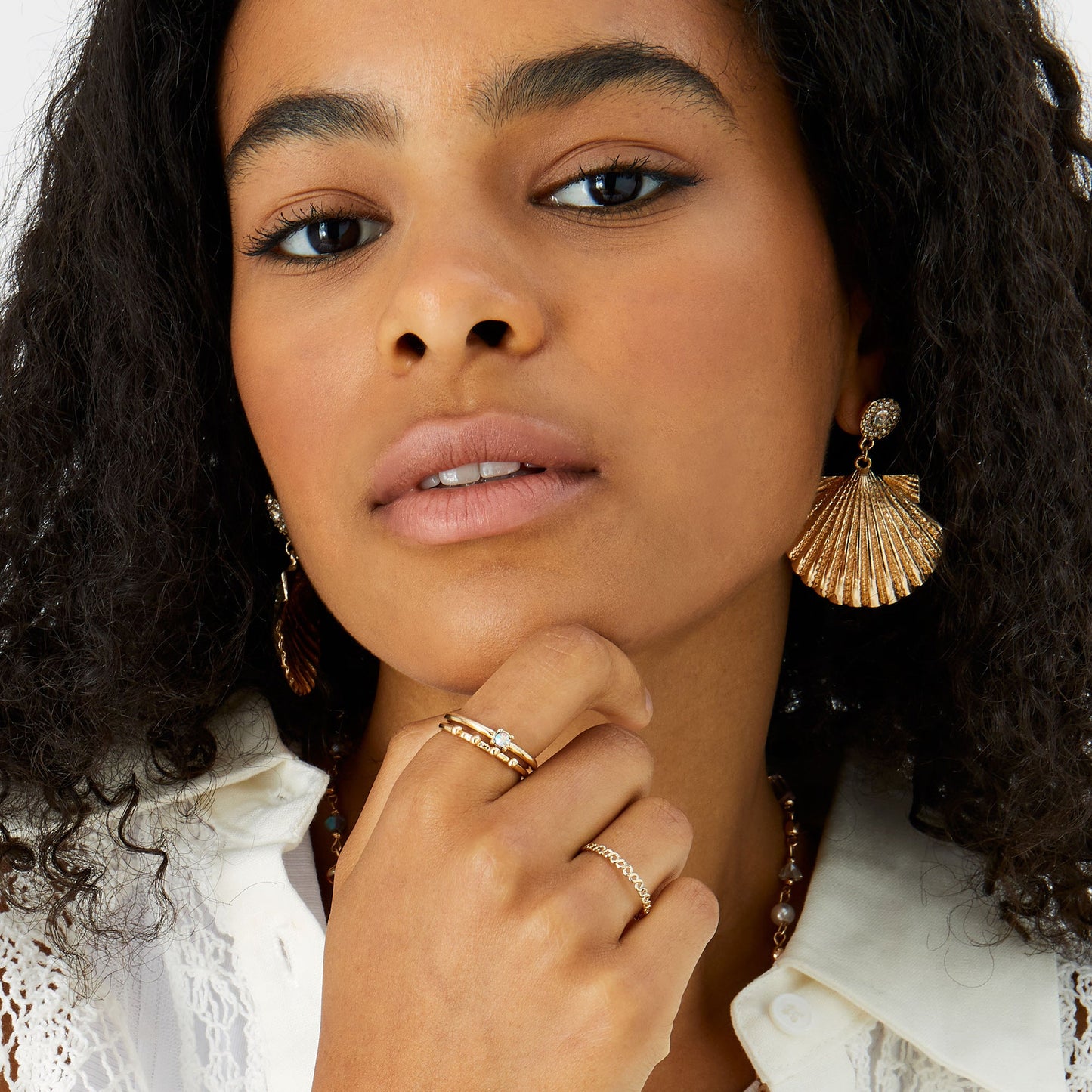 London Women's Pack Of 2 Opal & Bobble Stacking Rings Medium