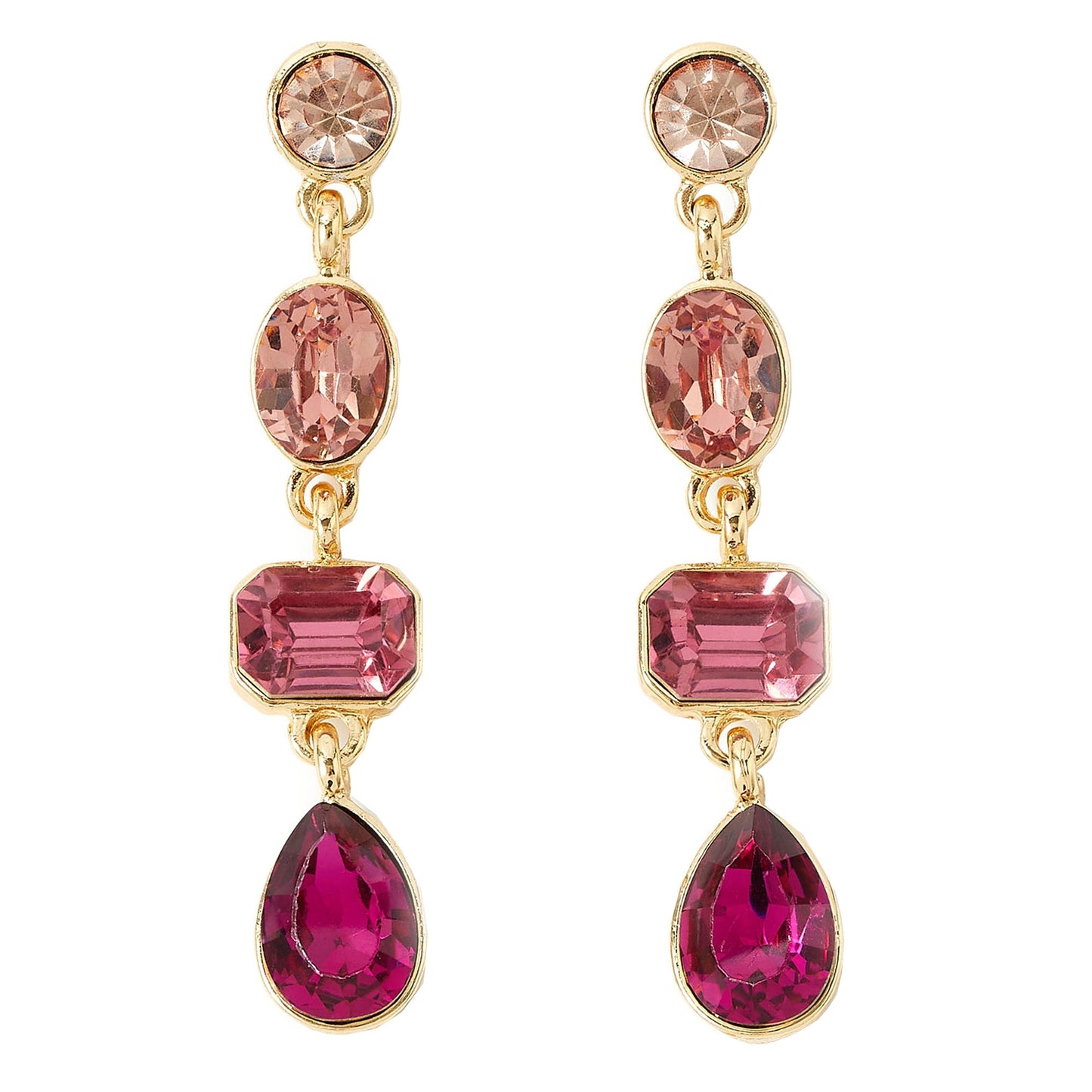 London Women's pink Willow Eclectic Stones Long Earring