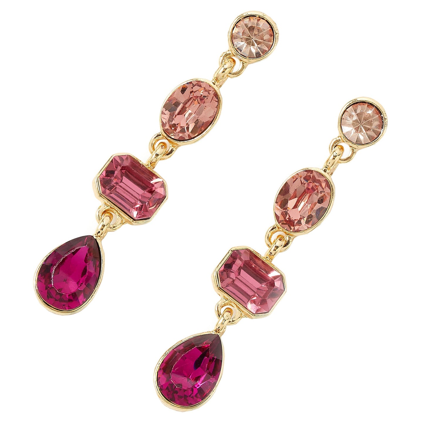 London Women's pink Willow Eclectic Stones Long Earring