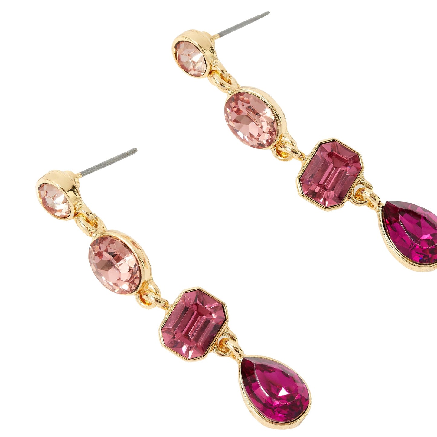 London Women's pink Willow Eclectic Stones Long Earring