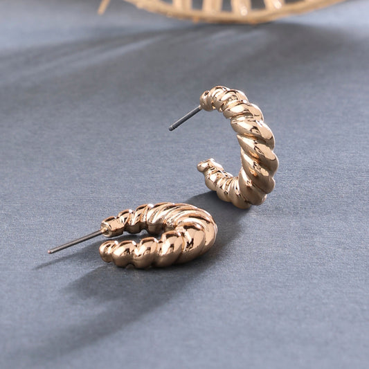 London Women's gold Super Classics Croissant Hoop Earring