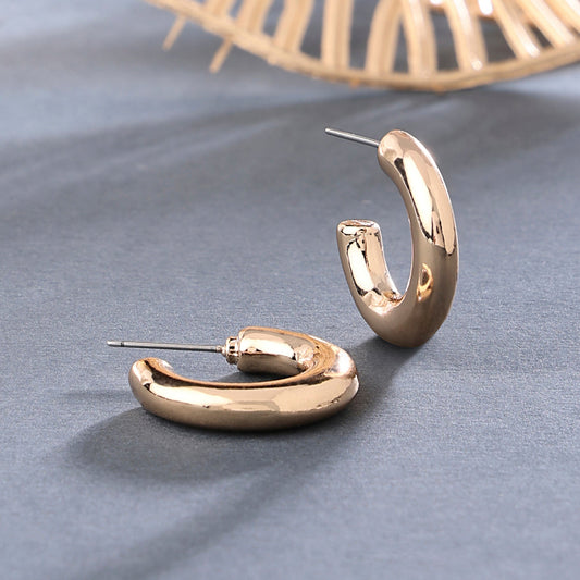 London Women's gold Willow Small Thick Hoop Earring