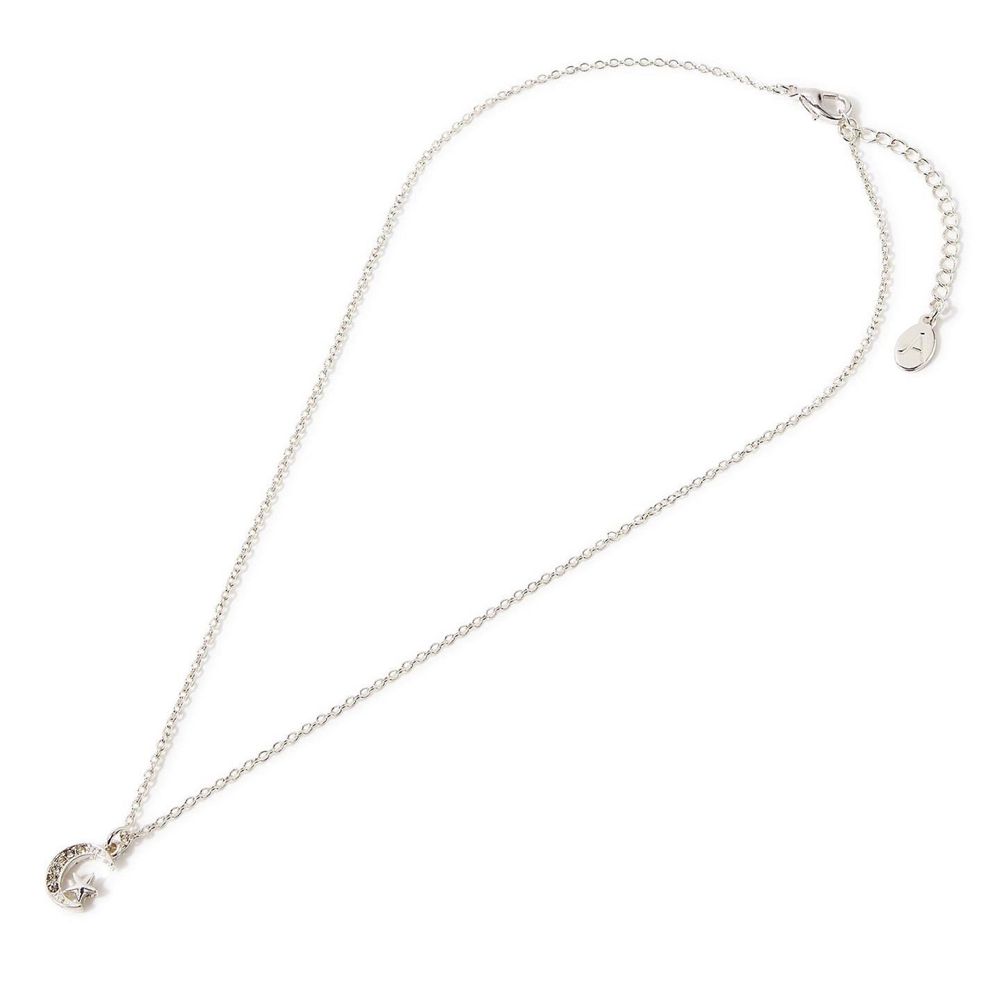 London Women'S Silver Moon & Star Pendant Necklace