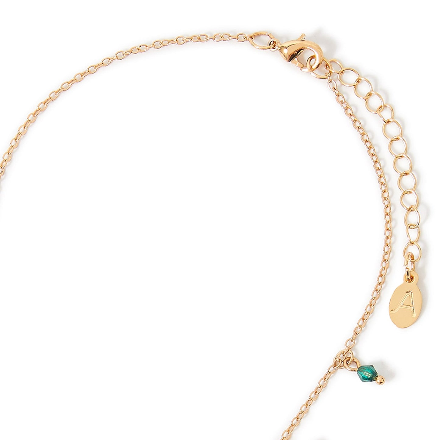 London Women's Green Willow Ditsy Gem Drop Collar Necklace