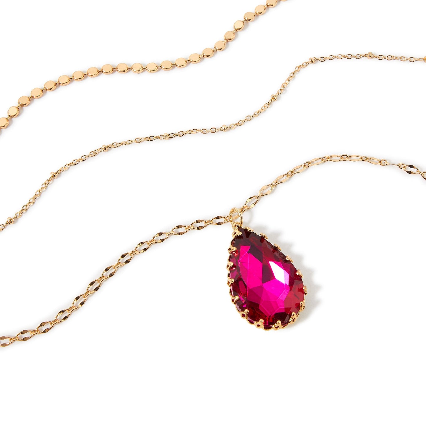 London Women's Pink Willow Set of 3 Fancy Gem Multi Row Necklace
