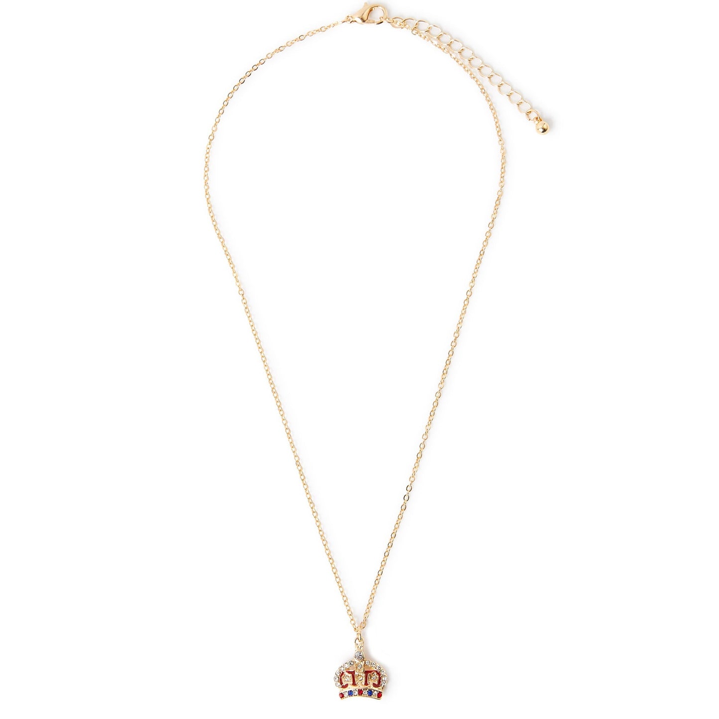 London Women's Crown Crystals Pendant Necklace
