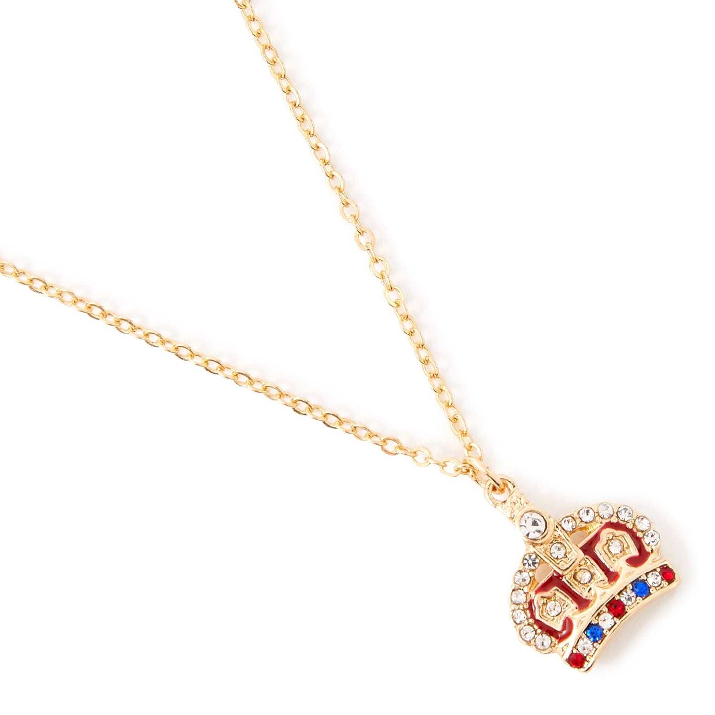 London Women's Crown Crystals Pendant Necklace