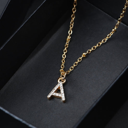 London Women's Gold Initial A Sparkle Pendant Necklace