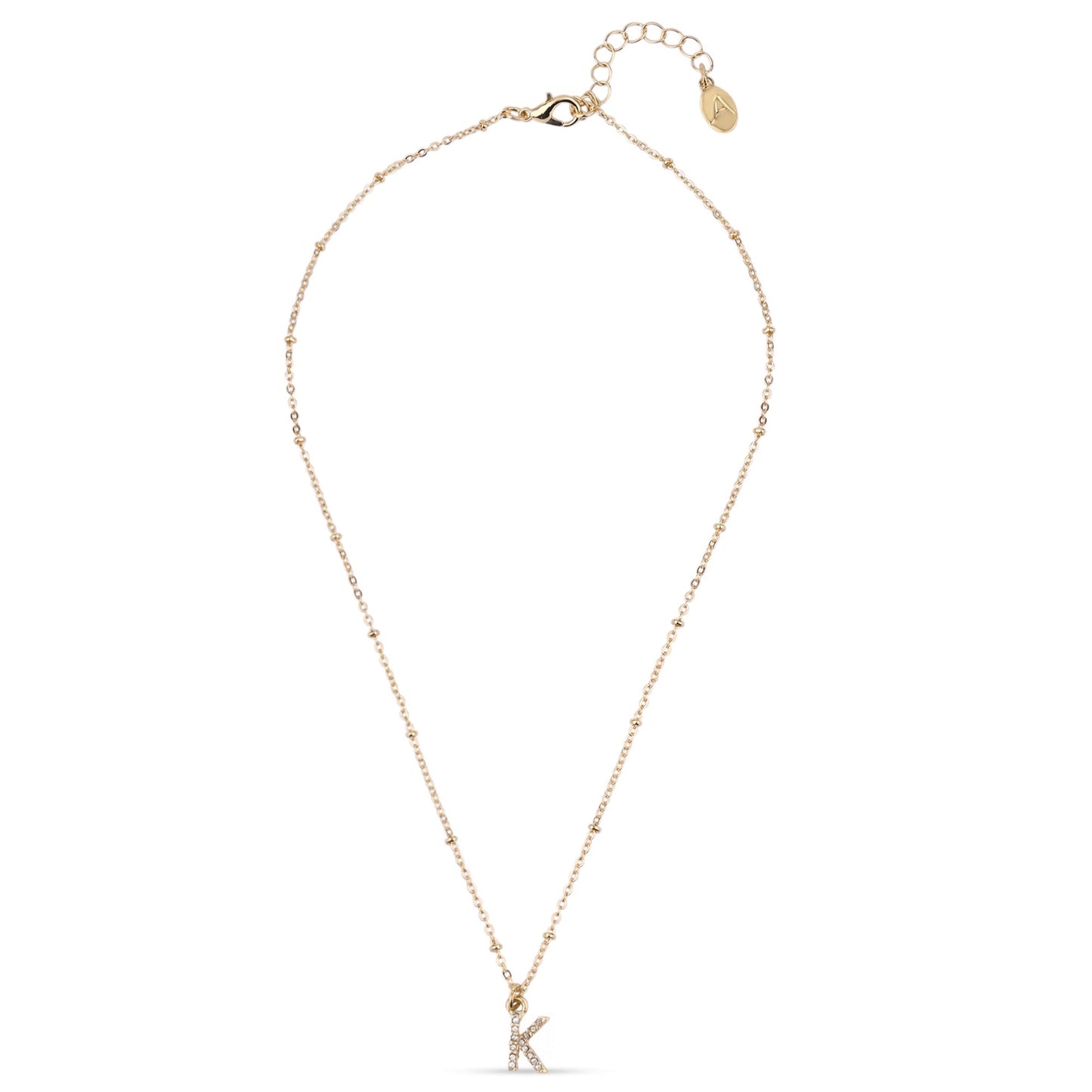 London Women's Gold (K) Initial Sparkle Pendant Necklace