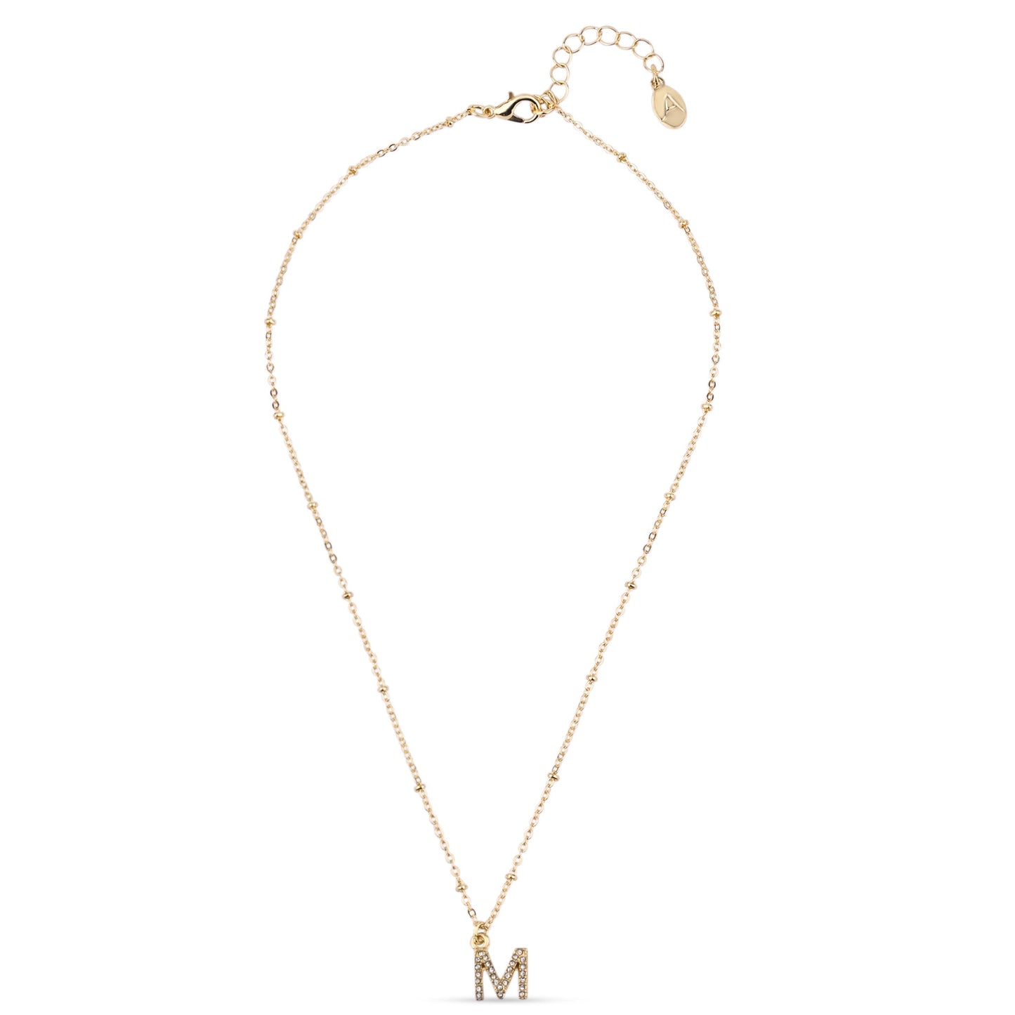 London Women's Gold (M) Initial Sparkle Pendant Necklace