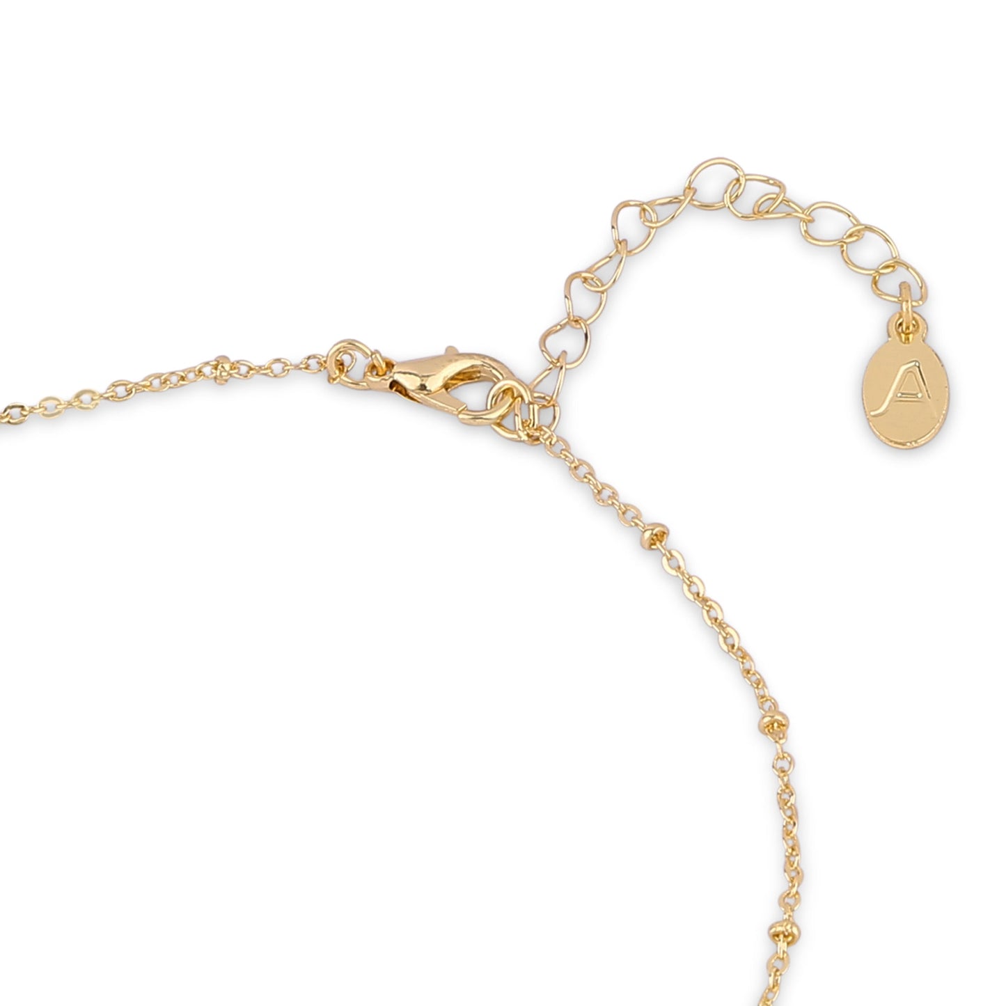 London Women's Gold (P) Initial Sparkle Pendant Necklace White