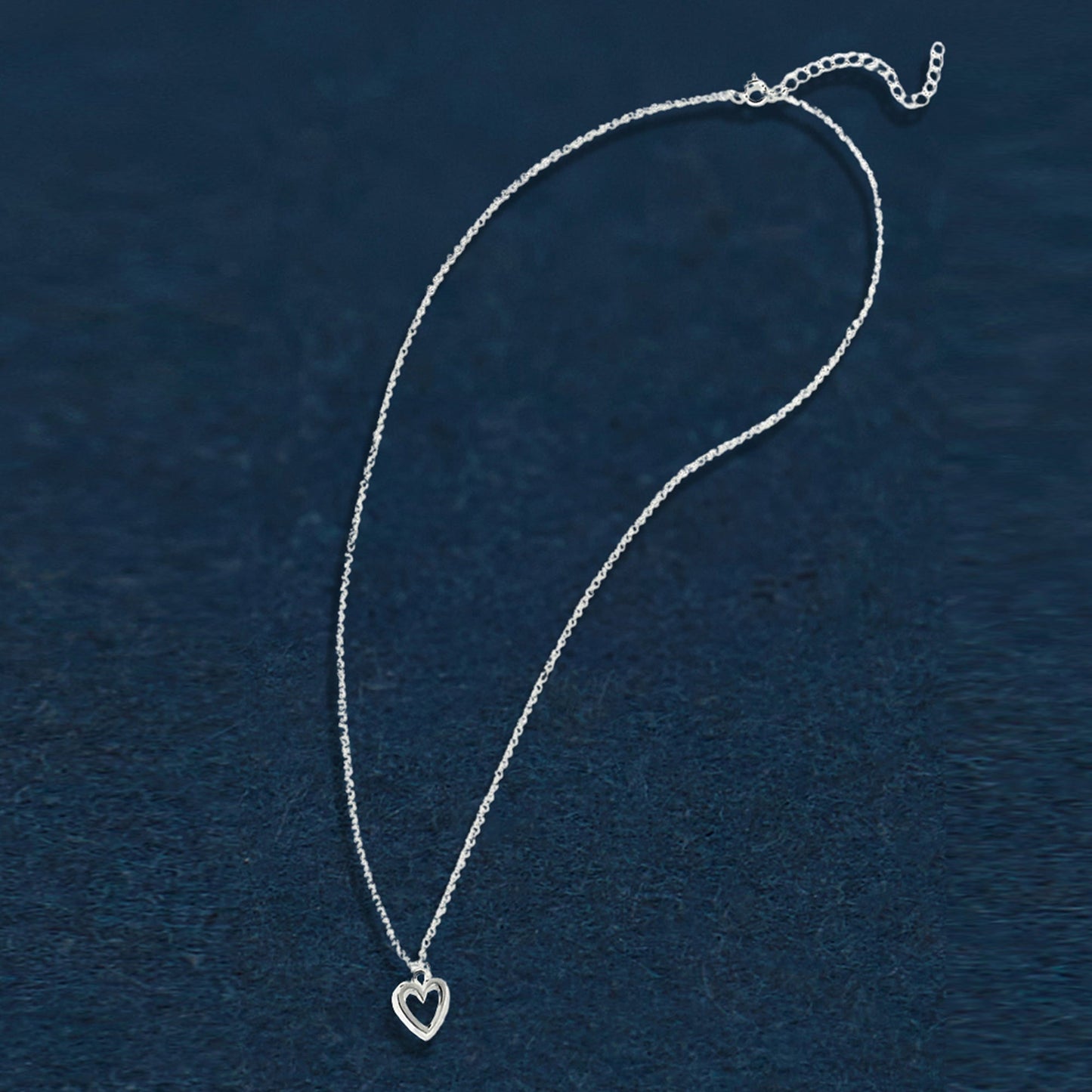 925 Sterling Silver Hallmark Cubic Zirconia Heart Necklace