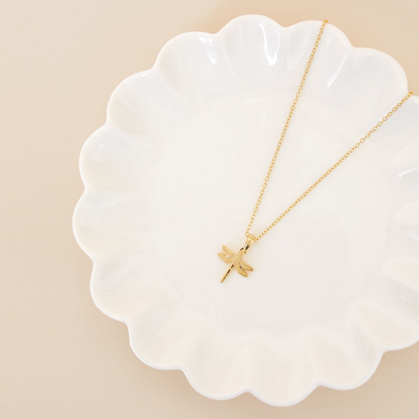 Real Gold Plated Z Dragonfly Necklace For Women