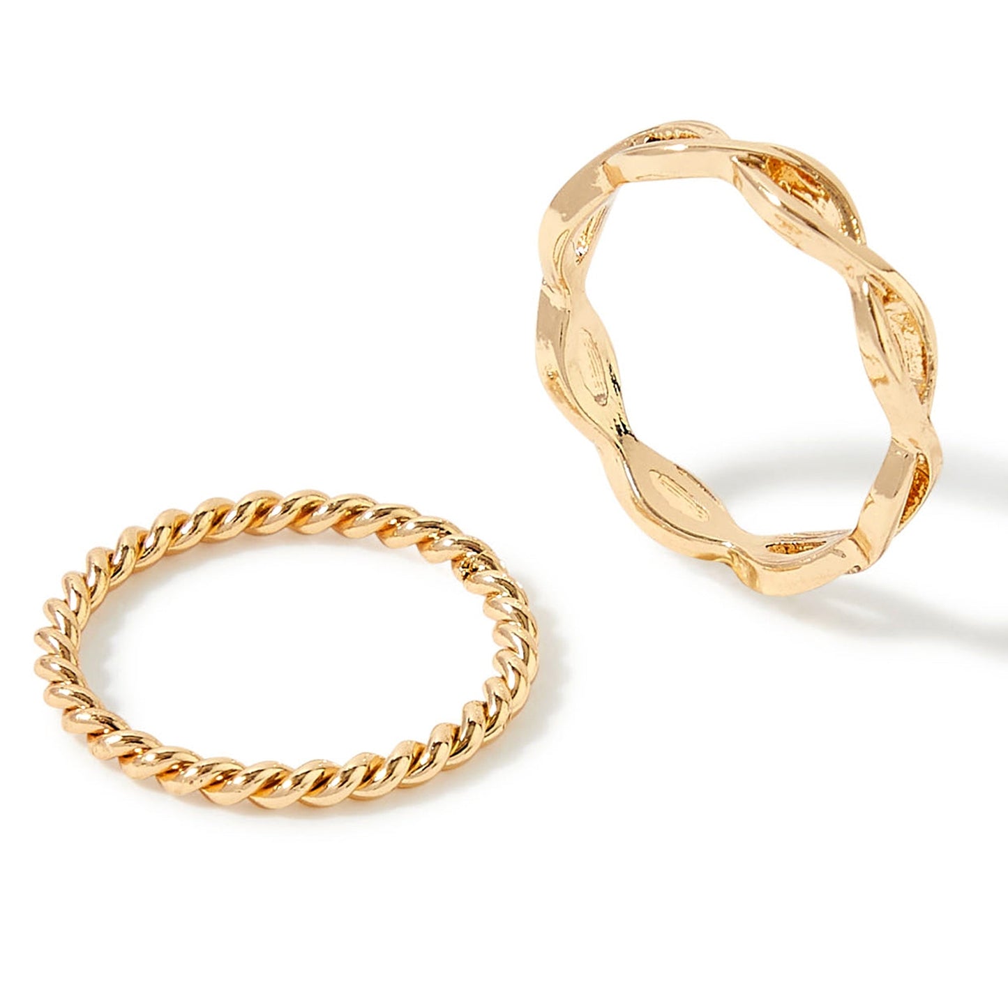 London Women'S Gold Set Of 2 Textured Skinny Ring Pack- Medium