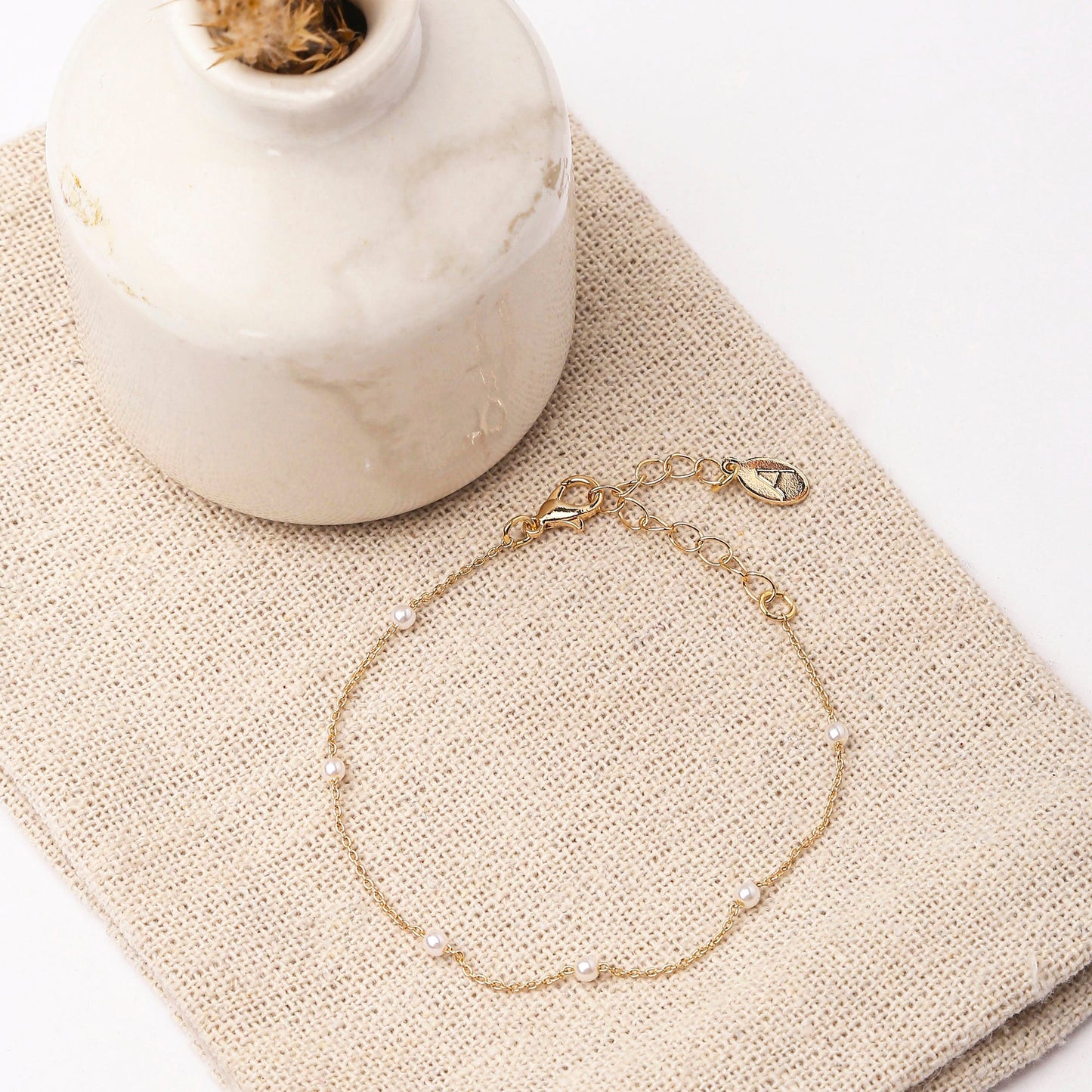 London Women's Green Pearl Bracelet