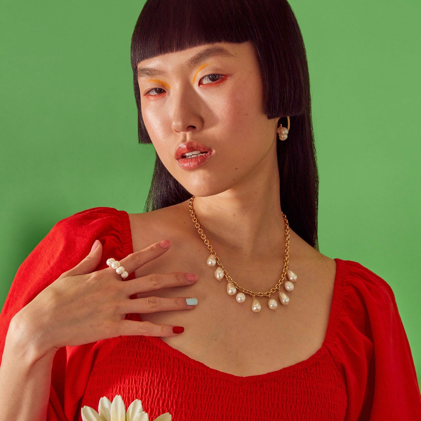 London Women's Multi Fresh Water Pearl Ring-Large