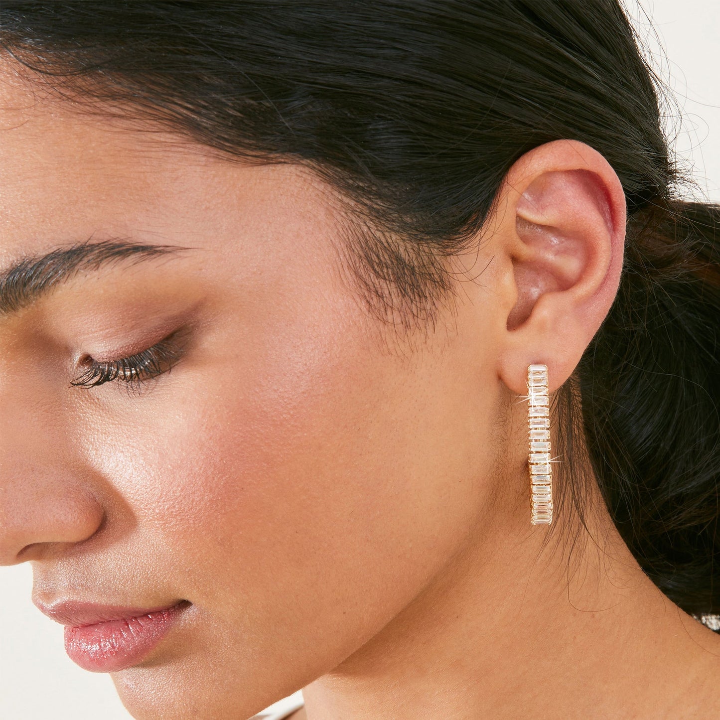 London Women's Slanted Gem Hoop