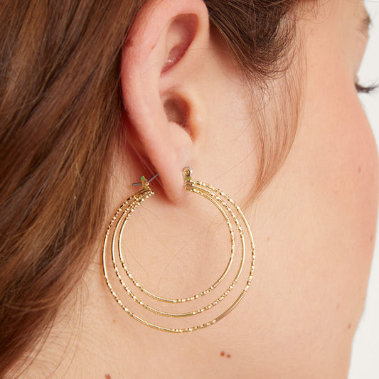 London Women's Delicate Layered Hoops