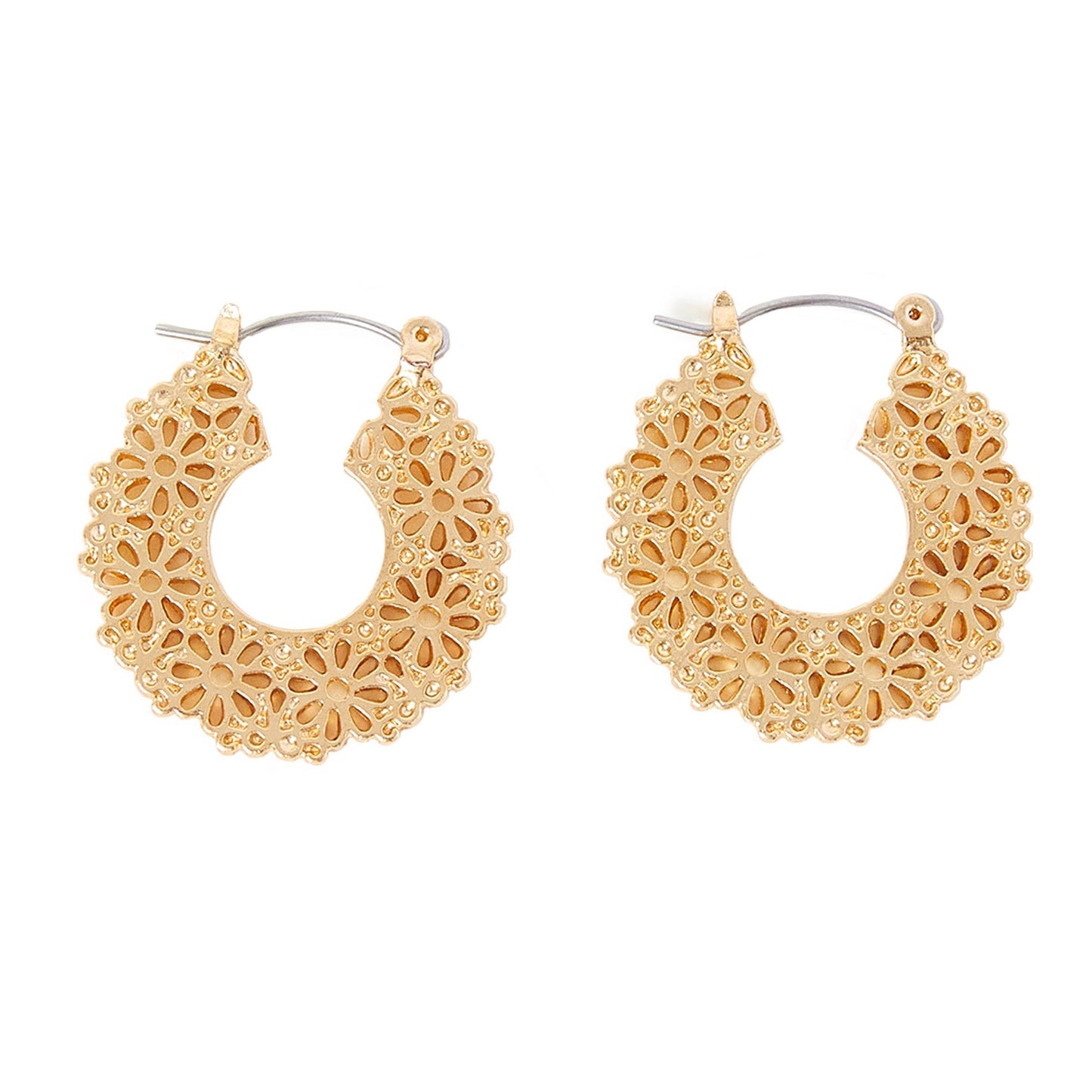 London Women's Flower Cut-Out Hoops